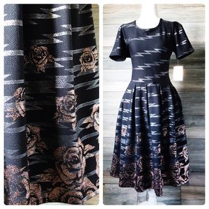 Lularoe lightening rose Elegant Amelia Dress L XL